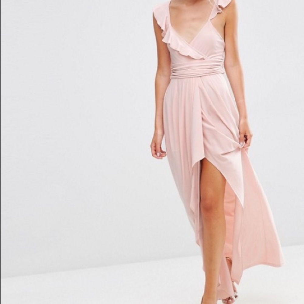 ASOS Ruffle Front Maxi Dress Size 10 - Picture 2 of 8